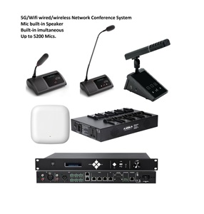 Micro Hội Nghị chuyên nghiệp tích hợp loa 5g wifi không dây/có dây đầy đủ mạng kỹ thuật số hệ thống hội nghị DSP dịch - Product Image 4