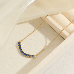 Nuovi gioielli in acciaio inossidabile alla moda con fascino placcato in oro, collana di strass colorati, regalo per matrimonio amico - Product Image 3