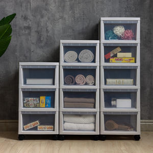 Commode <span class=keywords><strong>à</strong></span> tiroirs de rangement <span class=keywords><strong>à</strong></span> 5 niveaux en plastique moulé par injection pour articles divers, noir et <span class=keywords><strong>blanc</strong></span>, mobile, pour bébé - Product Image 3