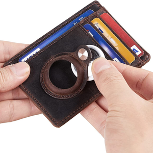 Cartera de Cuero Genuino de Primera Calidad, Tarjetero de Lujo con Ranura para AirTag, Bloqueo RFID, Ranuras para Tarjetas de Visita, Ranuras para Tarjetas de Crédito, Sin Cierre - Product Image 3