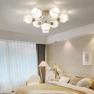 Lámpara de techo nórdica moderna de Orquídea de lirio Pastoral francesa para sala de estar, cálida, romántica, tranquila, viento, <span class=keywords><strong>crema</strong></span> media grande, E12, dormitorio, estudio - Product Image 2