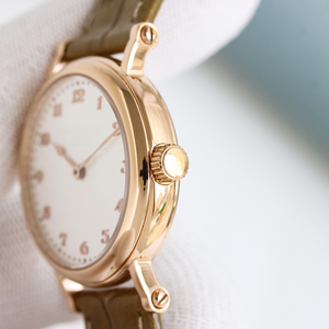 Montre mécanique de luxe pour femme, en or rose 18 carats, cadran grainé <span class=keywords><strong>crème</strong></span>, ultra fine, automatique, bracelet en <span class=keywords><strong>cuir</strong></span>, montre habillée - Product Image 4