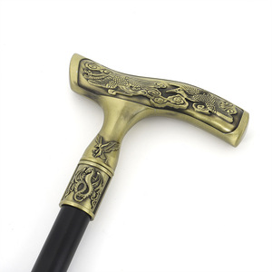 Canne à motif d'aigle et de dragon en alliage d'aluminium noir, bâton de marche rétro pour gentleman, style britannique - Product Image 2