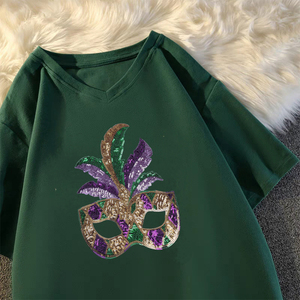 Maschera Grande con Coda di Fenice in Perline per Mardi Gras con Design Personalizzabile per Vestiti e Borse Applicazione a Caldo - Product Image 5