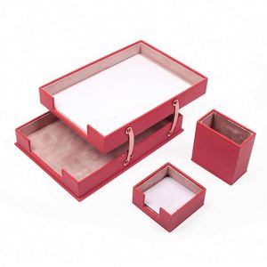 Accesorios Esenciales de Oficina, Juego de Escritorio Triple con Portalápices, Dos Estantes para Papel, Portapapeles - Product Image 6