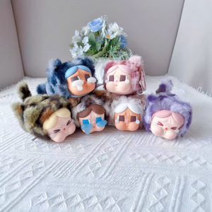 Crybaby Leopard Cat Series <b>Vinyl</b> Plush Keychains Soft 3D Shape Key <b>Box</b> Gifts Toys For Youth 15 35 Years Old - Product Image 1