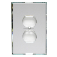 Réfléchissant argent miroir acrylique plaque murale sortie interrupteur plaque couvre pour cuisine salle de bain