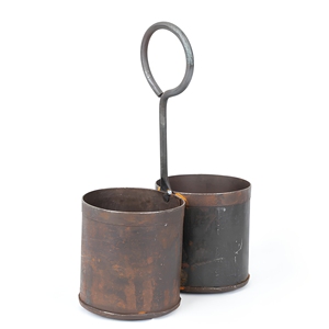 Pot de fleurs suspendu rustique en fer avec poignée, fait main, pour jardin, salon, chambre, salle à manger, ferme - Product Image 1