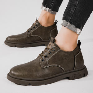 Zapatos Casuales Retro de Estilo Británico para Hombre, Primavera Verano, para Todas las Temporadas, de Cuero, de Punta Ancha, con Aumento de Altura Invisible de 8 cm - Product Image 4