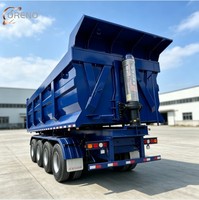 Semi-remorque benne basculante arrière robuste à 3 essieux, 30 m³, 50 tonnes, pour sable et charbon