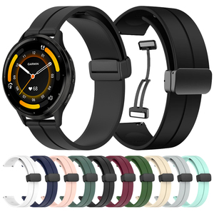 Bracelet à boucle magnétique pour <span class=keywords><strong>Garmin</strong></span> <span class=keywords><strong>Venu</strong></span> 3/Forerunner 255 <span class=keywords><strong>Music</strong></span> /Vivoactive 4/Vivoactive 3 Bracelet <span class=keywords><strong>Venu</strong></span> 2 Plus Bracelet de montre en silicone - Product Image 1