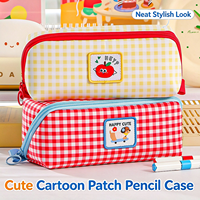 Sac à crayons portable mignon, sac de rangement multifonctionnel pour la papeterie, pour les étudiants, organisation des fournitures scolaires quotidiennes