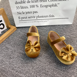 New Boutique Kids <b>Shoes</b> Solid Color Bow <b>Soft</b> Sole Princess Baby Girl Flat Dress <b>Shoes</b> - Product Image 3