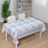 Nappe de table de mariage blanche à fleurs RNPT, nappe en toile cirée résistante à la décoloration, nappe carrée imperméable et résistante à l'huile pour nappe rectangulaire
