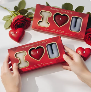 Caja de Regalo para Velas Personalizada, Creativa, Reciclable, Roja, con Ventana, para Velas Aromáticas, Ideal para Regalos - Product Image 3