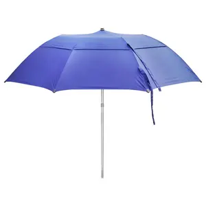 Promozione ombrellone da spiaggia antivento a doppio strato personalizzato a 8 costole