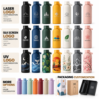 Bouteilles d'eau isothermes 750 ml, bouteille d'eau en métal pour la salle de sport, le vélo, les voyages, avec poignée, portable, sans BPA