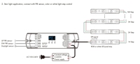 5-24VDC double capteurs PIR contrôleur de lumière d'escalier ou double bouton poussoir SPI contrôleur d'éclairage de plafond pour bandes led pixel