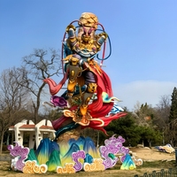Lanterne géante extérieure Mecha Sun Wukong pour le Festival des Lanternes de Diwali, événement nocturne en parc à thème, art lumineux traditionnel chinois fait main, énergie artistique