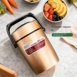 Boîte à lunch portable en acier inoxydable 304, boîte à lunch thermique à <span class=keywords><strong>vide</strong></span> à 3 couches, boîte à nourriture, récipient chauffe-aliments - Product Image 4