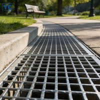 Grilles en acier galvanisé pour allées, grille sécurité métal déployé haute résistance pour couverture de caniveaux