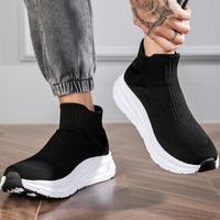 Nouvelles Chaussures Chaussettes en Tissu Tissé pour Hommes, Respirantes et Légères, à Enfiler, Baskets Décontractées en Maille, Vente en Gros d'Usine, Chaussures pour Hommes