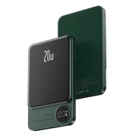 Mini batterie externe magnétique sans fil portable violette 5000/10000 mAh avec affichage numérique