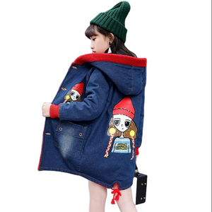 Vêtements pour enfants en gros, usine chinoise, nouveaux manteaux en jean fantaisie pour filles, longs, pour l'hiver - Product Image 1