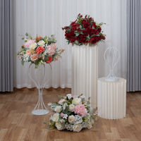 Arrangements floraux de roses artificielles en soie de 50 cm pour mariage, décoration de scène, allée, marqueurs d'allée, candélabres de table