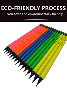 Trung Quốc 7 Inch Biểu Tượng Tùy Chỉnh Linh Hoạt Với Thiết Kế Đen Neon Trường Cung Cấp Tròn Tiêu Chuẩn HB Bút Chì Cho Vẽ Phác Thảo// - Product Image 4