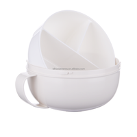 Boîte à lunch ronde en plastique moderne, compatible micro-ondes, avec couvercle à valve pour une conservation optimale de la fraîcheur