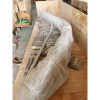 Escalier en tube carré en acier sur mesure, marches en bois massif, garde-corps en verre, escalier intérieur/extérieur pour bâtiments