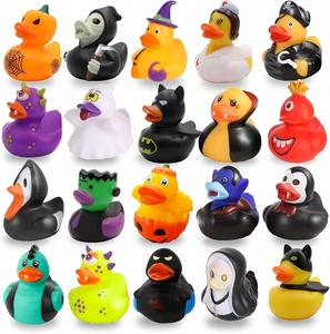 2 Inch Rubber Baby <b>Bath</b> Assorted Duckies Party Favor Kids Design Ducks Toys for Halloween - Product Image 5