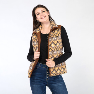 صدرية نسائية للبيع بالجملة ملابس غربية دافئة غير رسمية صدرية مزركشة مطبوعة أزتيك - Product Image 3