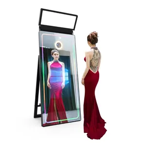 2024 Hot Bán 70 inch gương Photo Booth với máy in đám cưới ma thuật màn hình cảm ứng để bán với DSLR Canon máy ảnh selfie