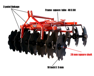 Piccolo Trattore a Quattro Ruote con Erpice a Dischi Leggero con Tacca - Product Image 2
