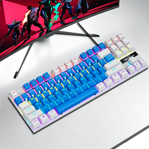 Wired Gaming Keyboard Three Color Splicing Light Up Mechanical Feeling Keyboard Desktop <b>Computer</b> <b>Accessories</b> - Product Image 4