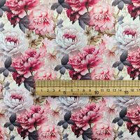 Nouvelle Tendance Tissu 100% Lin 40S 150gsm Motif Fleur de Pivoine Doux Lin Uni Imprimé Numérique Personnalisé Rideau Tissé pour Femmes et Filles