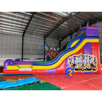 Toboggan aquatique gonflable double avec 2 piscines et mur d'escalade, combo gonflable pour enfants, jeux de plein air dans la cour