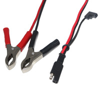 Kabel Ekstensi Penjepit Buaya/Bakarang Baterai 18AWG 16AWG ke Konektor SAE 2 Pin dengan Fuse Holder dan Kabel Harness SAE