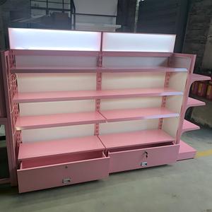 Estante Cosmético con Caja de Luz, Estantes Ajustables para Tienda de Cosméticos, Vitrina Cosmética Rosa para <span class=keywords><strong>Supermercado</strong></span> - Product Image 6