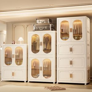 Foldable <b>Plastic</b> Storage Cabinet For Clothing Bedroom Kids Organizer Standing Type Rectangle - Product Image 2