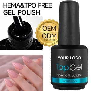 Hot Selling HEMA Free Custom <b>Top</b> Coat Gel Skin Friendly Non Irritating Nail Finishing Gel OEM Brand Cooperation Service - Product Image 1
