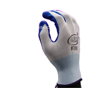 Guantes personalizados de protección laboral talla XL N518, cómodos guantes de cuero sumergidos en PVC con forro de nailon, taller directo de fábrica - Product Image 3