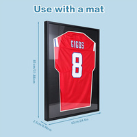 Support mural robuste en alliage d'aluminium pour maillot de sport, cadre noir pour collection de maillots signés