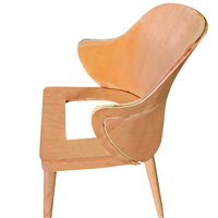 Chaise moderne en contreplaqué d'eucalyptus pour cuisine, salle à manger, salon – Assise confortable, pieds robustes, structure de meuble pour extérieur, maison, hôtel