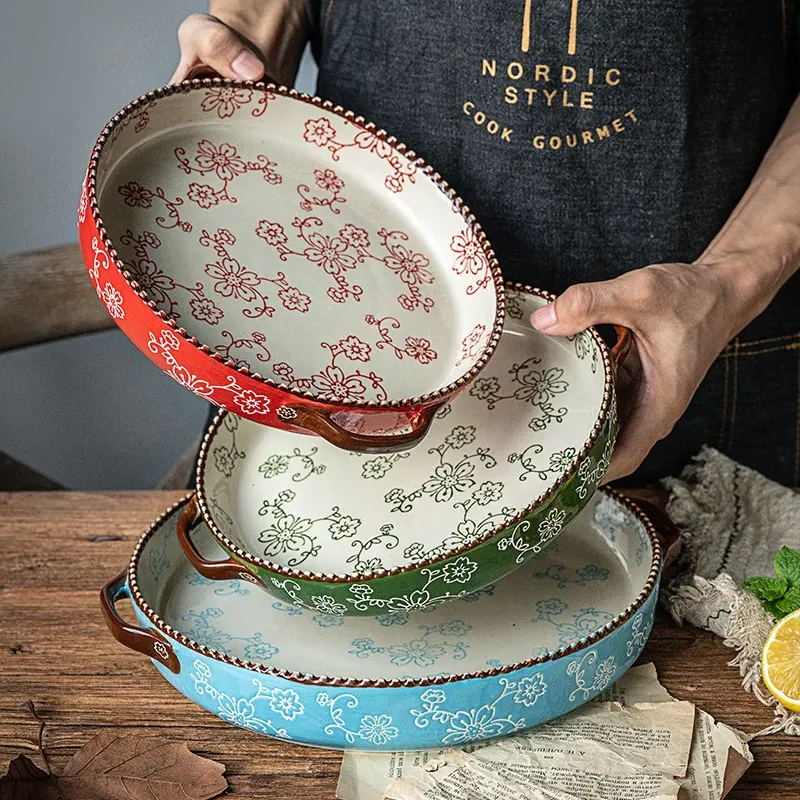 Mikrowelle Sicher Keramik Gerichte Platten Keramik Geschirr Backformen Geschirr Dessert Teller Geschirr Porzellan Platten
