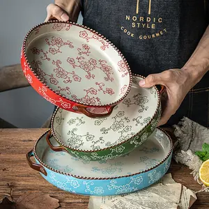 電子レンジ安全セラミック食器プレートセラミック食器耐熱皿食器デザートディナープレート食器磁器プレート