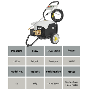Nuovo Arrivo Idropulitrice ad Alta Pressione 3000W, Design con Carrello, Lavatrice Elettrica per Autolavaggio, Pulizia Pavimenti e Uso Agricolo - Product Image 1