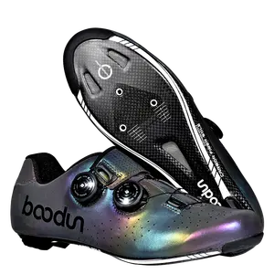 Boodun 1245 कस्टम डिजाइन गति सायक्लिंग जूते पुरुषों पर्वत बाइक साइकिल कार्बन फ्लैट जूता खेल सड़क स्व-ताला जूते